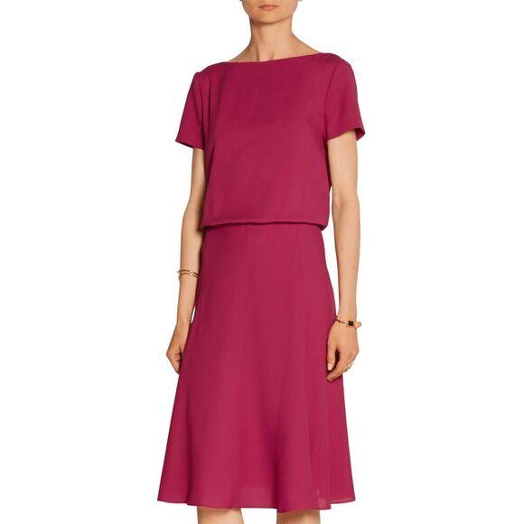 Gucci Womens Silk-Crepe Dress US 0 / UK 4 / IT 36 Petunia - Picture 2 of 8